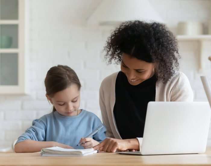 Teacher with student