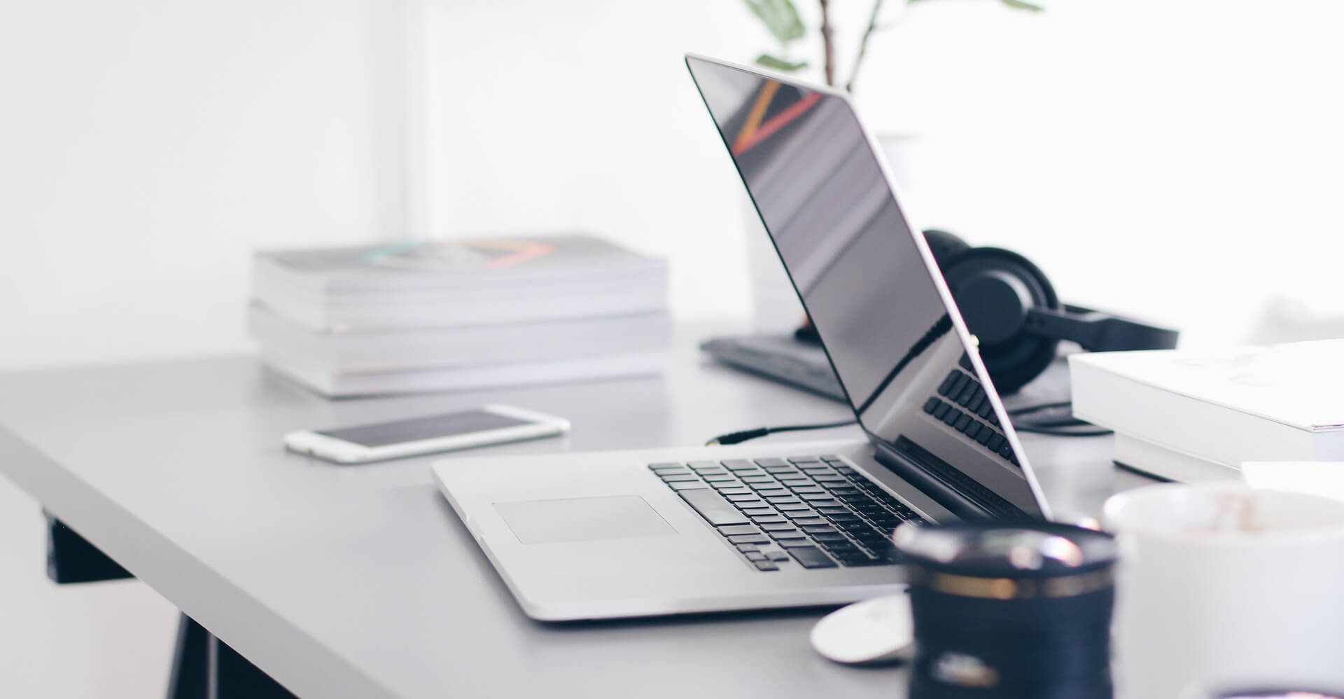 Laptop on desk